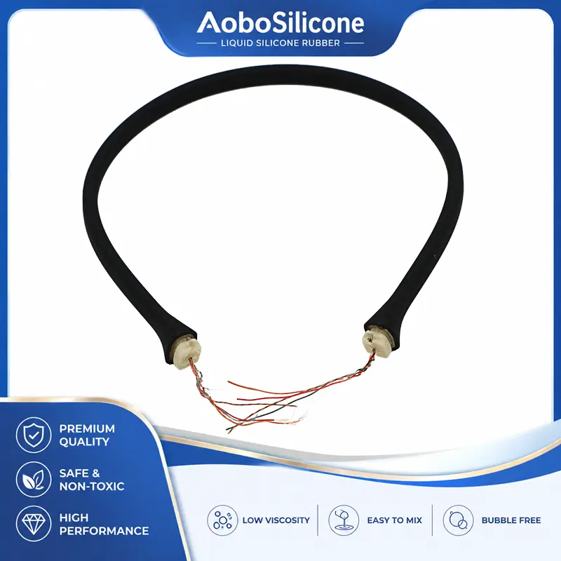 Cabo sobremoldado de silicone para uso no pescoço